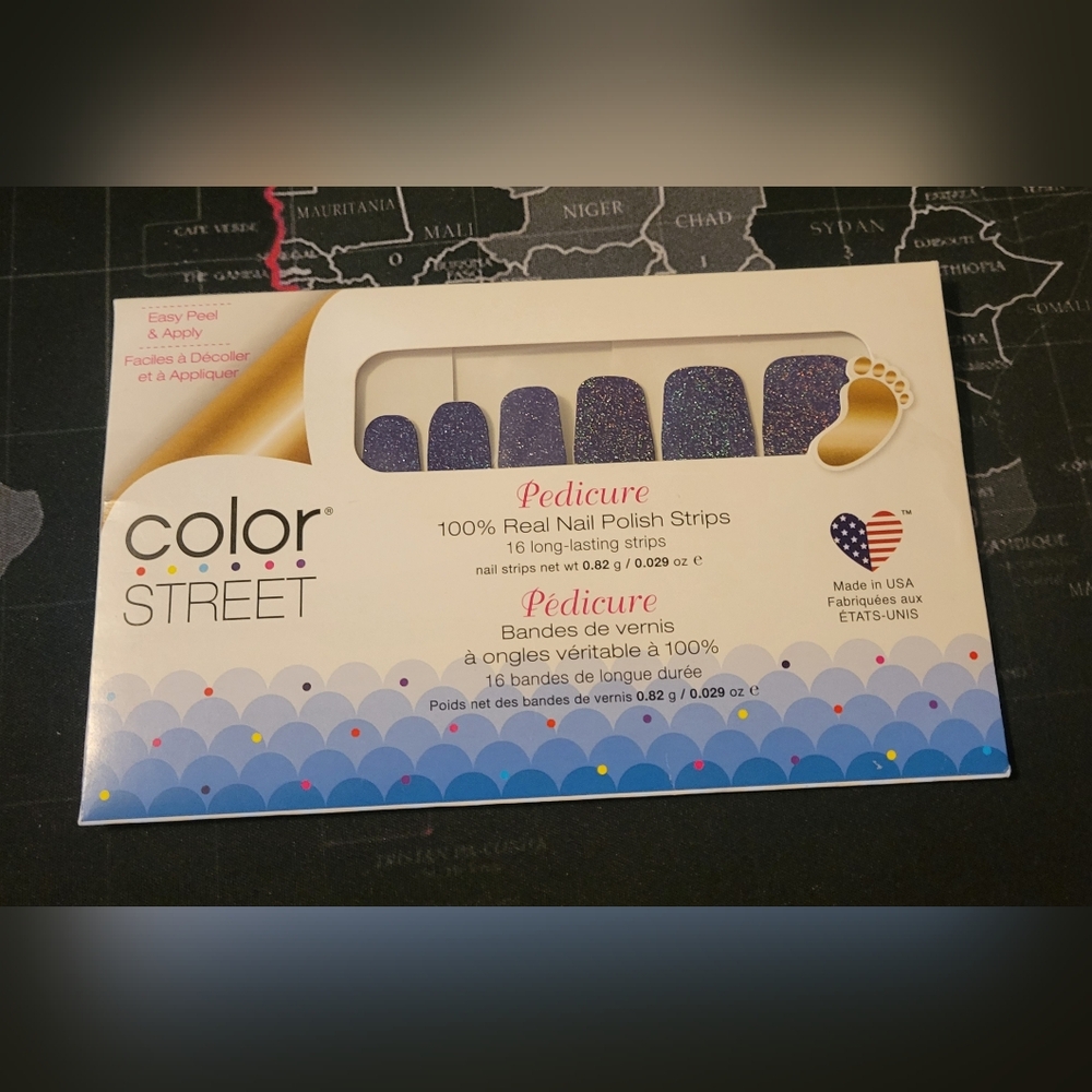 Color Street "Good Night" Pedicure Nail Strips.  Purple Glitter